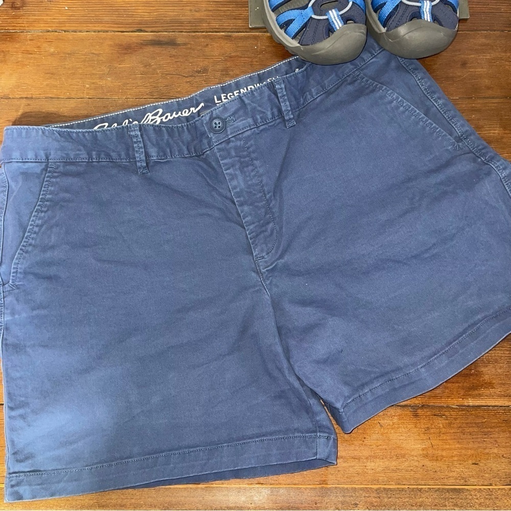Eddie Bauer Blue Flat Front Shorts